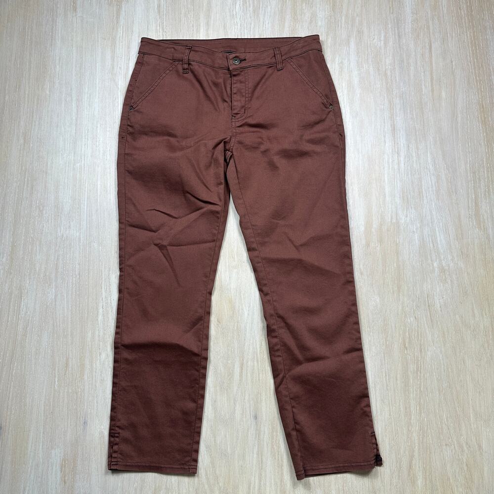 prAna Kara Organic Cotton Stretch Brown Earthy Gorpcore Slim Straight Pants 8